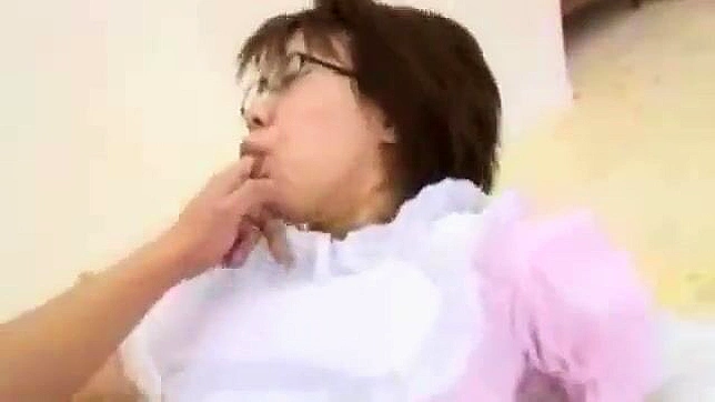 Japanese Beauty with Glasses Gets Razed by Massive Member