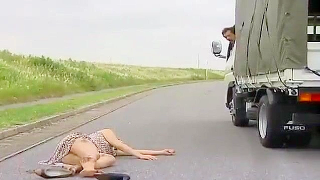 Porn video: Rough Japanese girl gets fucked by huge trucker's massive trunk