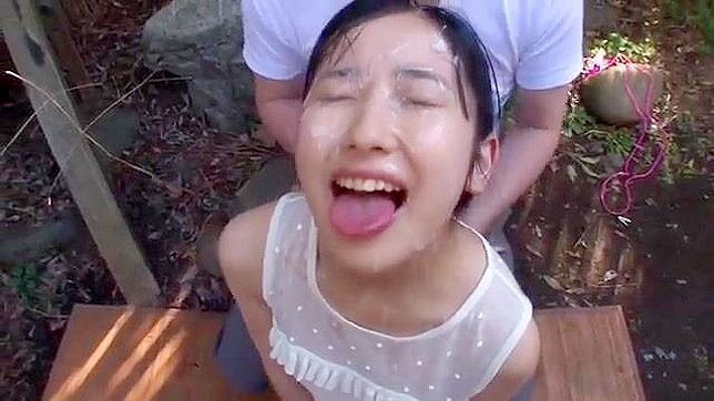 Japanese Girl in Livid Orgasm  Drenched in Creamy Cum  Face as Canvas