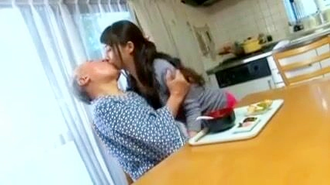 Japanese Granddaughter's Obscene Exploits with Elderly Lover  Compliant and Hard
