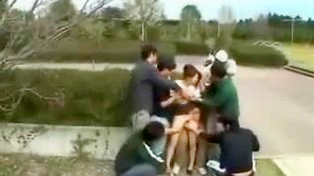 Juicy Japanese schoolgirl ravished by a gang of horny studs
