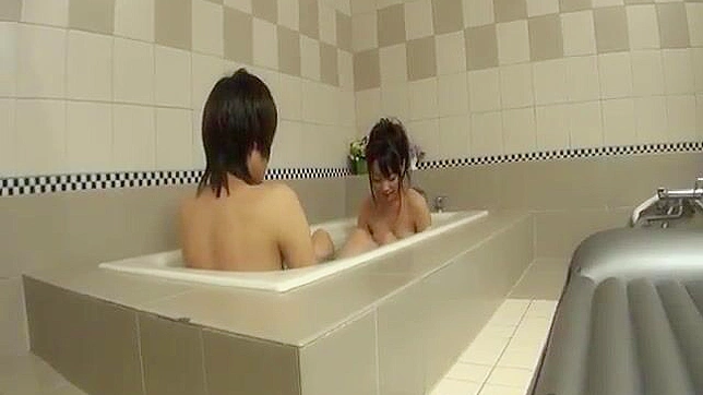 Japanese Doll's Sensual Blowjob in Bathtub with Cum Swallowing