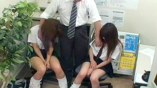 Japanese Girls' Anal Fucking of Principal in His Office! Uncensored XXX Fun