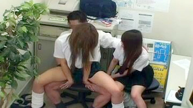 Japanese Girls' Anal Fucking of Principal in His Office! Uncensored XXX Fun