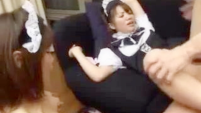 Japanese Maids' Obscene Boss Fucking  Delightful DP and Creampie Surprise!