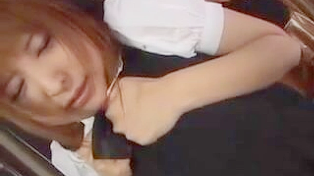 Japanese maid in bondage ruins hard dick on the table with her mouth.