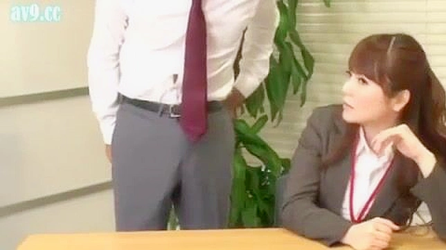 Naughty Japanese secretary gets screwed in wild office romp