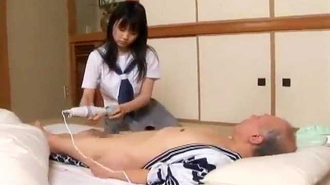 Japanese schoolgirl gets ravished by perverted old man