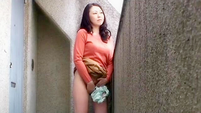Naughty MILF From Japan Pleasures Herself in Public, Orgasms on the Balcony