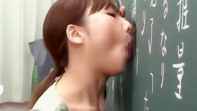 Japanese Teacher Blackboard Lessons Lead to Sensual Discovery
