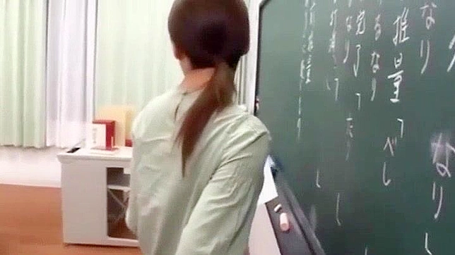 Japanese Teacher Blackboard Lessons Lead to Sensual Discovery