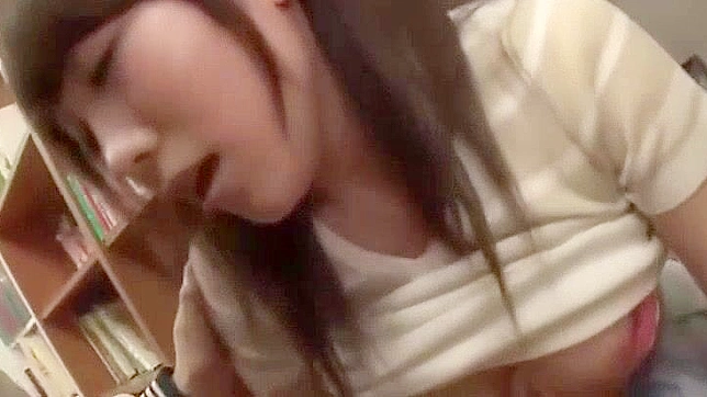 Japanese Schoolgirl Squirts in Library with Teacher Aid