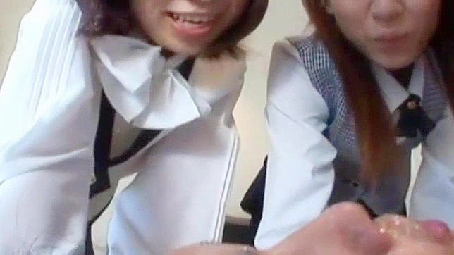 Japanese Schoolgirl Fetish - Two Girls Spit on Teacher Face (Femdom Spitting)