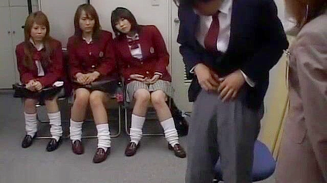 Japanese Schoolgirl Threesome Inspects Teacher Dick in Sensual Sessions!