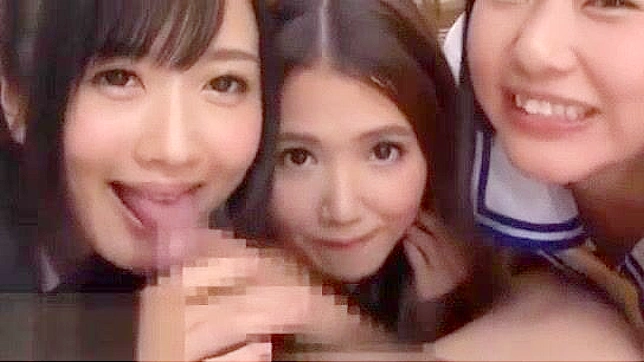 Japanese Schoolgirl Threesome with Student and Teacher Porn Debut!