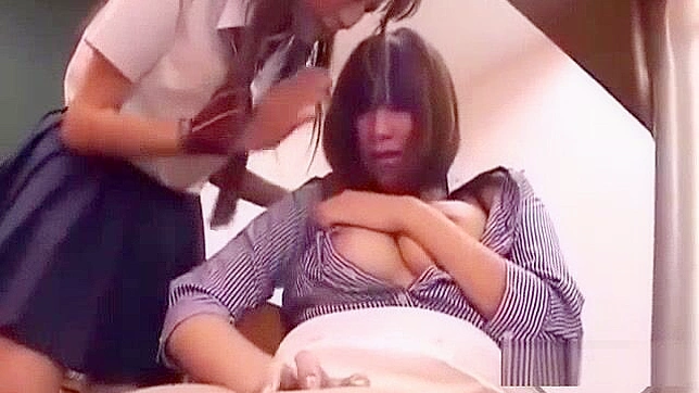Japanese Porn Video - Busty Teacher Solo Pleasure while Spying on Students' Romance