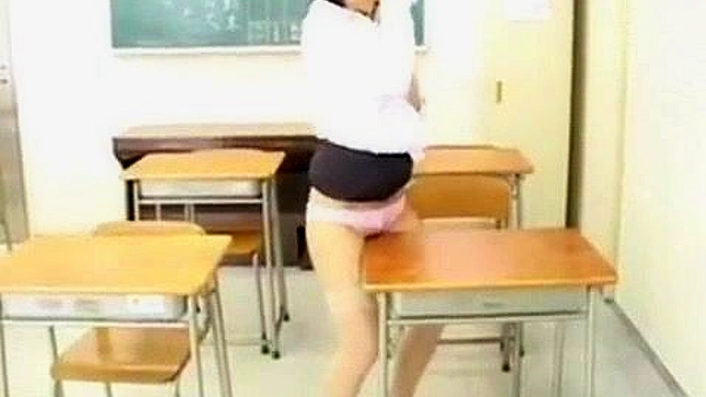 Japanese MILF Teacher Sultry Classroom Masturbation Session - Yuubi Wakai