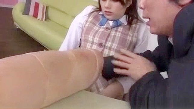 Japanese Schoolgirl Runa Enormous Orgasmic Moment with Her Teacher!