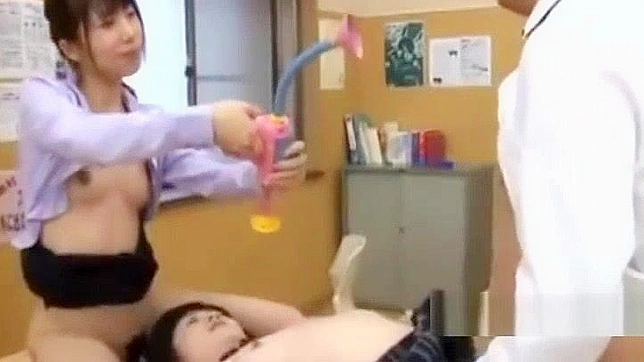 Japanese Schoolgirl Gets Shaved Pussy Fucked by Teacher while Tit-Fucking Him Back!