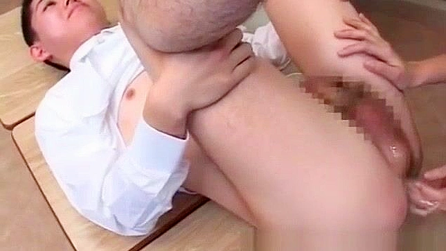 Japanese Teacher Fingers Boy Ass while Sperm Lovers Watch in Awe