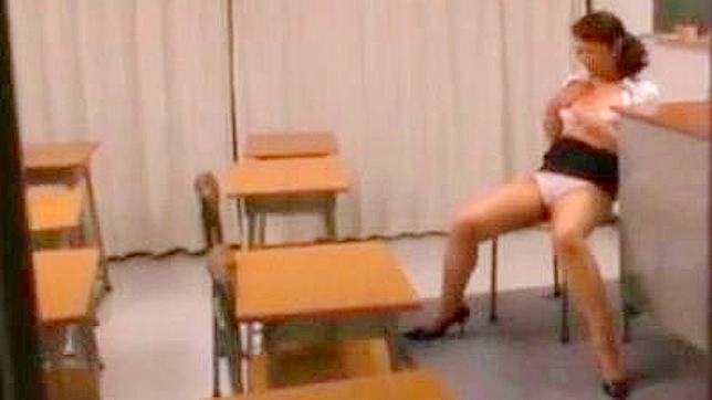Japanese Pornstar Risa Kasumi Dominant Role as Head Mistress Fondling Wet Pussy