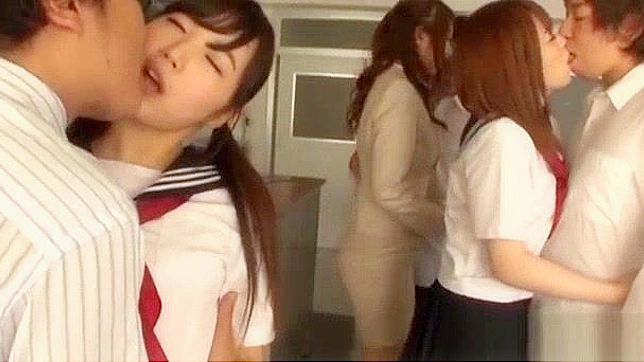 Japanese Schoolgirls' Gangbang Orgy Gone Wild!