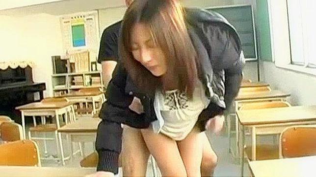 Japanese AV Idol Gets Banged by Strict Teacher in Classroom