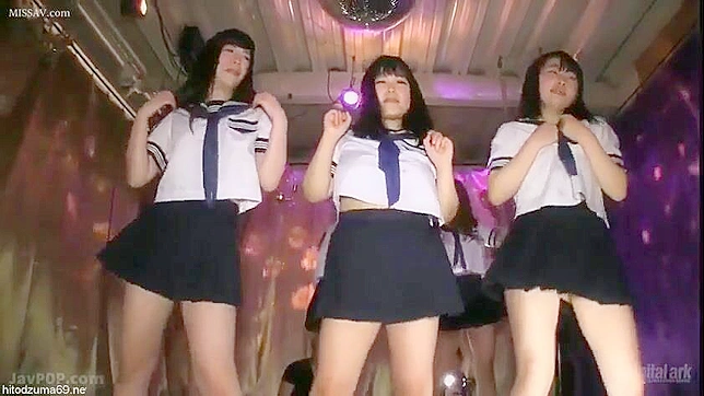 Disco Debauchery!  Naughty Japanese Schoolgirls in Mini Skirts and Thongs, #Panchira