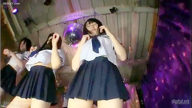 Disco Debauchery!  Naughty Japanese Schoolgirls in Mini Skirts and Thongs, #Panchira