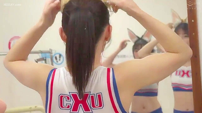 Japanese College Naked Cheerleaders' Squirt & Bang Football Star in Locker Room