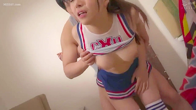Amateur, uncensored Japanese college naked cheerleaders squirt and fuck the football star in the locker room.