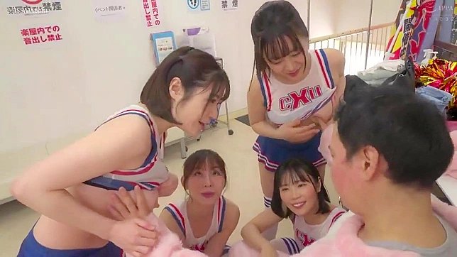 Japanese Nude College Cheerleaders Squirt Football Player in Locker Room Porn