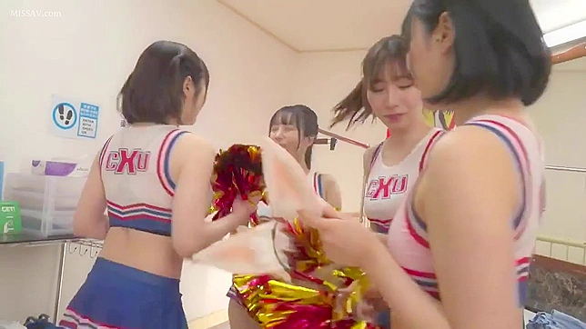 Japanese Nude College Cheerleaders Squirt Football Player in Locker Room Porn