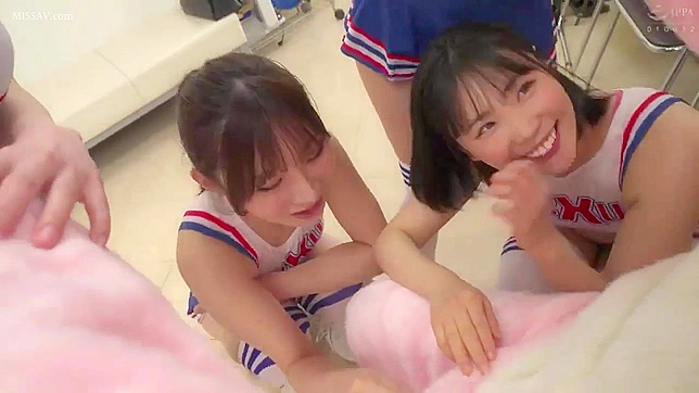 Japanese Nude College Cheerleaders Squirting and Banging Football Player Porn in Locker Room