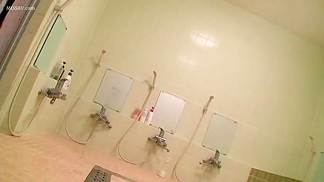 Japanese Hottie's Public Shower Disrobing is a Peeping Tom's Dream Come True!