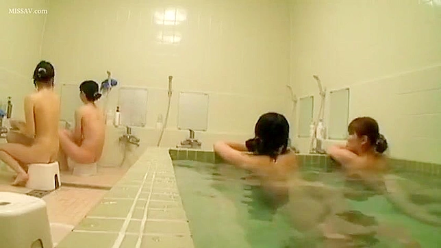 Lucky Voyeur Captures Nude Japanese Doll's Sexy Body in Public Shower!