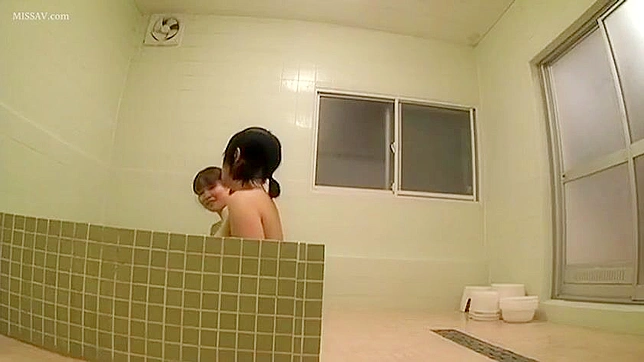 Voyeurism at Its Best! Nude Japanese Beauty in Public Shower!