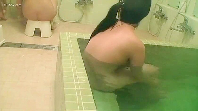 Sinful Behavior! Japanese Schoolgirls' Nudity in Public Shower, #Voyeur