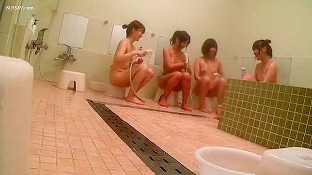 Revealing all! Lusty Japanese Schoolgirls' Nudity in Public Shower