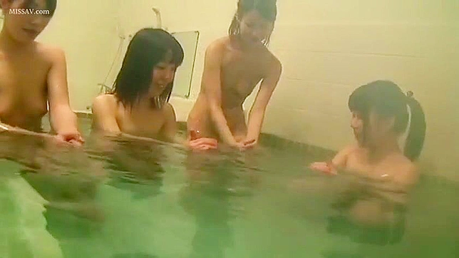 Naughty Neighbors! Public Shower Voyeur Sneaks a Peek at Lusty Japanese Schoolgirls