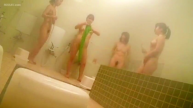 Sneaky Peek! Pornstar-Status Japanese Schoolgirls Pose Nude in Public Shower