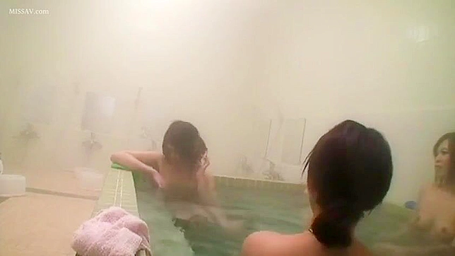 Lecherous Lookout! Scandalous View of Young, Nude Japanese Schoolgirls in Public Shower