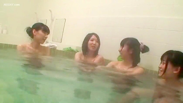 Shameful Spying! Young, Nude Japanese Schoolgirls Caught in the Act by Voyeur in Public Shower