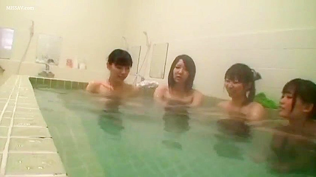 Scandalous Showers! Young, Nude Japanese Schoolgirls Expose Themselves in Public Shower