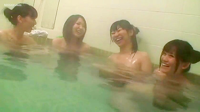 Scandalous Showers! Young, Nude Japanese Schoolgirls Expose Themselves in Public Shower