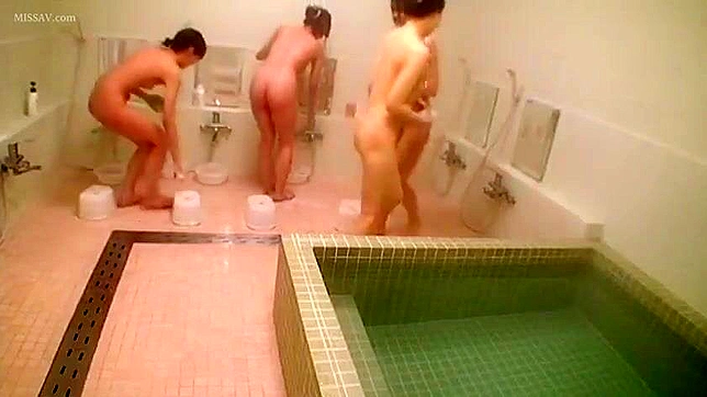 Caught on Tape! Voyeur with Young, Nude Japanese Schoolgirls in Public Shower