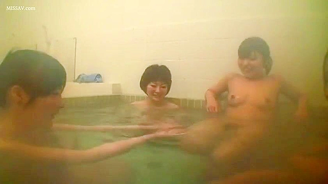 Naughty Nymphs! Young, Nude Japanese Schoolgirls Get Raunchy in Public Shower