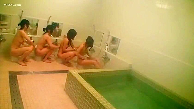 Voyeur Catches Young, Nude Japanese Schoolgirls in Public Shower
