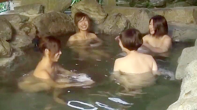 Naked at last! Japan schoolgirls' nude bodies in public onsen, voyeur-approved!