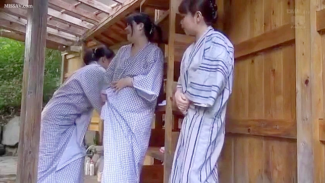 Voyeur's spy camera in public onsen captures lusty Japanese schoolgirls disrobing and nude gils!
